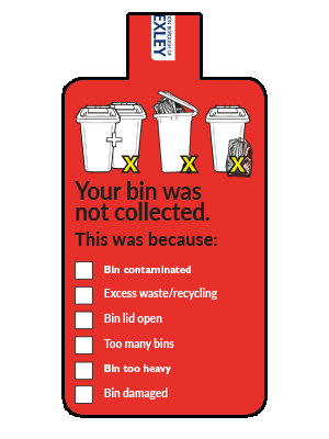 red tagged bin label