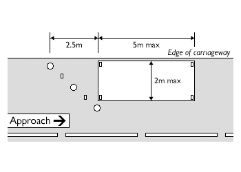 Arrangement of cones and lamps (above view)