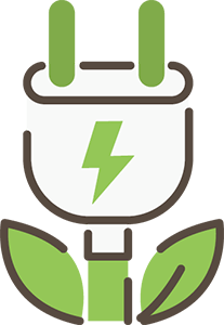 Climate commitment 5 - graphic of green plug