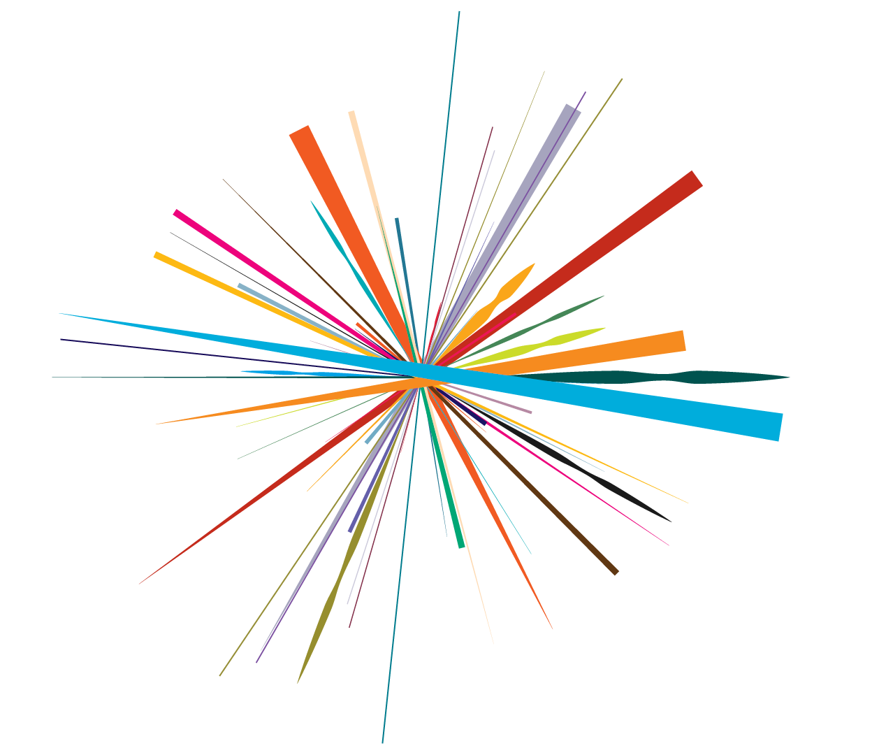 Graphic showing multiple streams of light