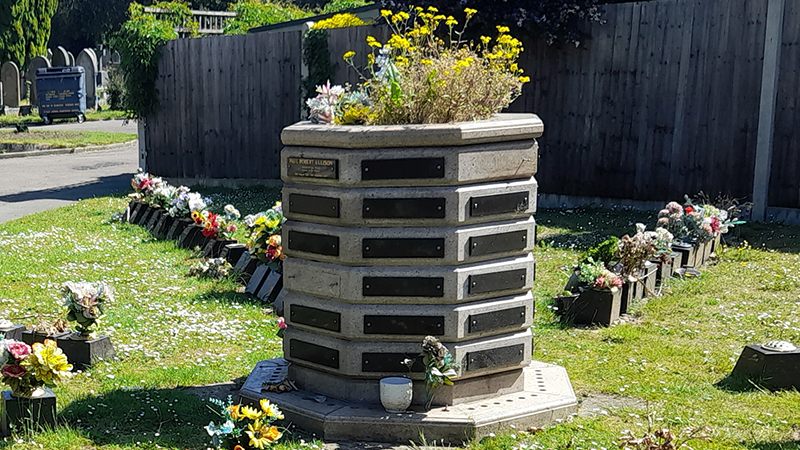 Memorial plaques at Bexleyheath Cemetery