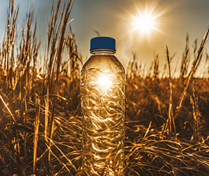 Plastic bottle left in the sun