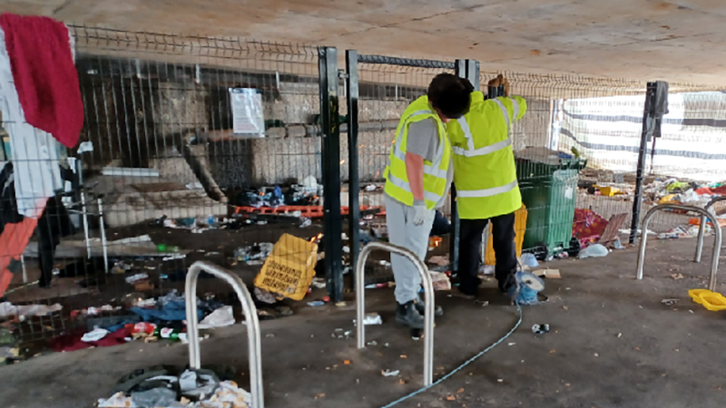 Harrow Manorway flyover illegal encampment clear up in action