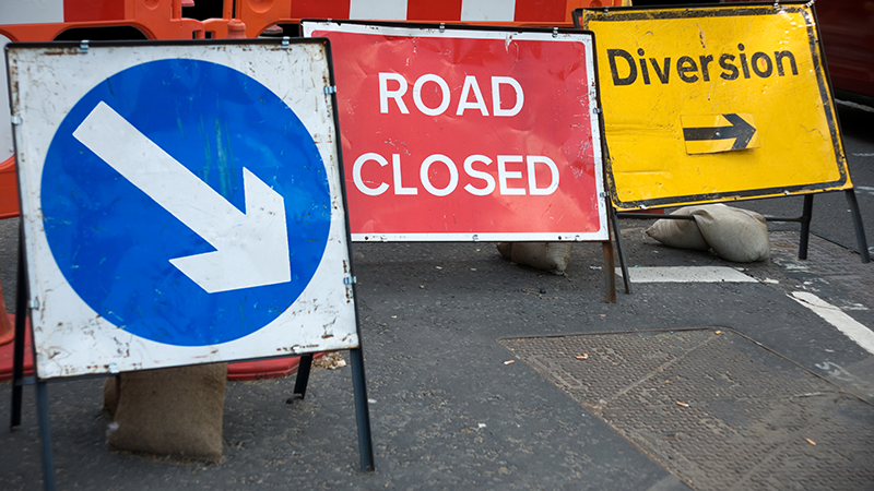 Road work signage