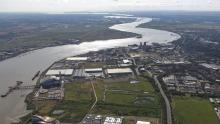 Aerial shot of the thames 