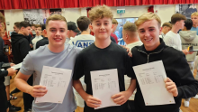 Massive smiles from Hurstmere School students, Reece, Isaac and Jack on excellent results across all their subjects.