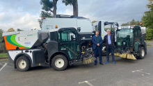 Cllr Diment and Cllr Smith with the new cleaning vehicles